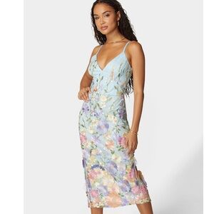 Bebe Blue Floral Midi Dress